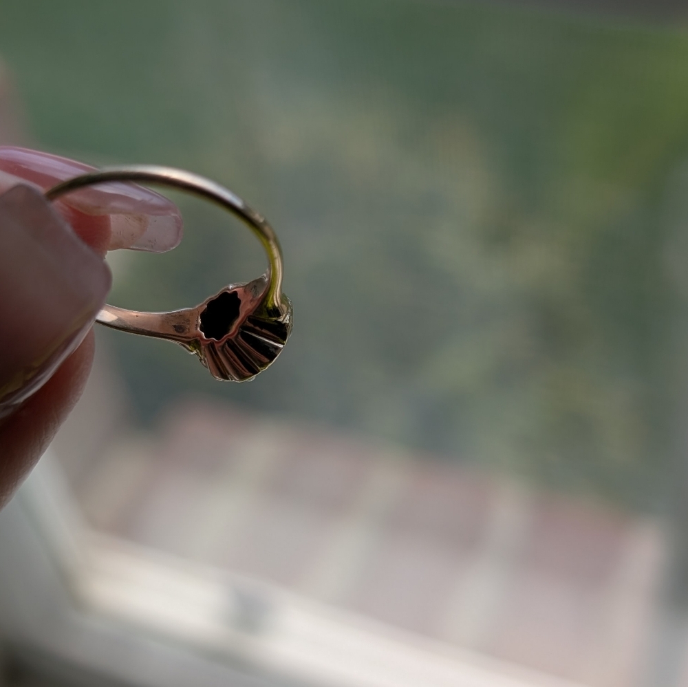 Antique Victorian Opal & Pearl 10k Ring - Picture 5 of 9